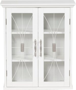 Teamson Home Delaney 20.5" x 24" 2-Door Removable Wall Cabinet with Adjustable Shelves, White