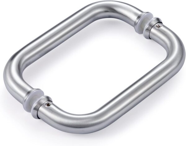 Ranbo C-Shaped 6" Back-to-Back Frameless Glass Shower Door Push Pull Handle, Fits 8-12mm(5/16"-1/2") Glass Doors,6" Mounting Hole Distance,304 Stainless Steel,Brushed,for Bathroom, Sauna, Spa