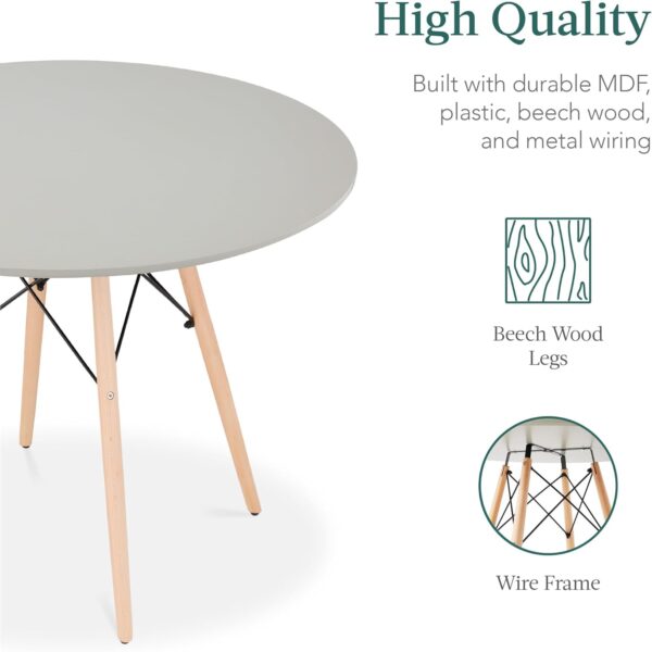 Best Choice Products 5-Piece Dining Set, Compact Mid-Century Modern Table & Chair Set for Home, Apartment w/ 4 Chairs, Plastic Seats, Wooden Legs, Metal Frame - Brown/Gray