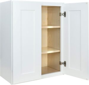 Wall Kitchen Cabinet 24 in. W x 12 in. D x 30 in. H in Shaker White Ready to Assemble