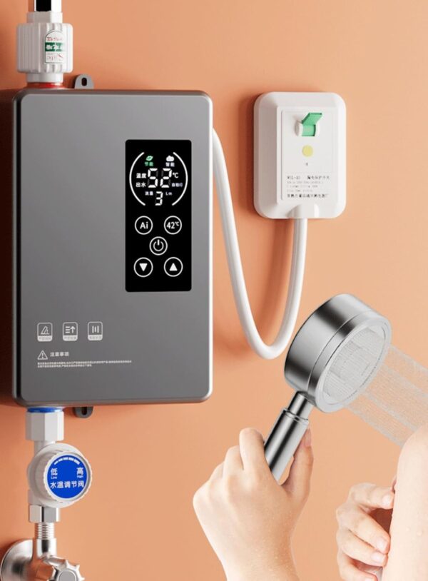 Instant Water Heater Smart Wall Mounted Electric Shower Tankless Instant Water Heater Thermostat for Bathroom Kitchen