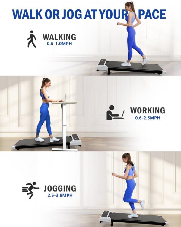 Walking Pad Treadmill, Walking pad with Incline,2 in 1 Walking pad for Walking and Jogging, Compact Treadmill for Home Office with LED Display