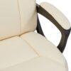 AmazonBasics Classic Puresoft PU-Padded Mid-Back Office Computer Desk Chair with Armrest - Cream
