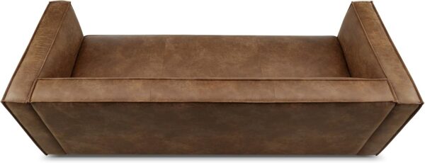 CHERS 83.3" Mid Century Modern Sofa, Luxury French Mixed Fabric Couch with Tight Back, Square Armrest Lounge Sofas for Living Room, Apartment, Bedroom, Office, Chestnut