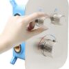 Thermostatic 2 Way Shower Diverter Valve Kit Brushed Nickel - Solid Brass, Adjustable Flow, Temperature Control Mixer Valve - Perfect for Bathroom Renovation（Brushed Nickel）