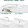 YITAHOME 24 Inch Bathroom Vanity with Sink, Small Space Floating Vanity, Modern 3-Holes Bathroom Storage Cabinet w/Double Soft-Close Doors, White
