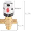 Brass Thermostatic Mixing Valve,Degrees Centigrade Mark Shower Mixer Valve, Water Temperature Pipe Basin Thermostat Control for Bathroom Washroom Kitchen Wash Basin Bidet Shower