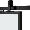 Winado 36in x 84in Glass Barn Door with 6FT Barn Door Hardware Kit, 3-Panel Interior Clear Glass & Black Steel Frame, Predrilled Holes for Easy Installation