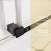 46-48" W x 74" H Frameless Shower Door, Singel Sliding Shower Door with 5/16" (8mm) Clear SGCC Tempered Glass, Matte Black Finish Shower Doors, Reversible Installation