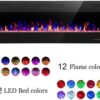 R.W.FLAME 60" Recessed and Wall Mounted Electric Fireplace, Low Noise, Fit for 2 x 6 Stud, Remote Control with Timer, Touch Screen, Adjustable Flame Color and Speed, 750-1500W