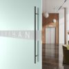48 inch Round Stainless Steel Door Pull Push Handle Double Sided, French Sliding Barn Door Handle, H Shape Commercial Door Pull Handles, Black