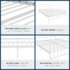 Novogratz Bushwick Metal Bed, Modern Design, Queen Size - Off White