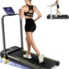Foldable Treadmill with Incline, Walking Pad with Handle Bar 3 Level Incline, Portable Folding Treadmills for Home/Office 300 Lbs Capacity, Quiet Desk Treadmill with Remote Control & APP