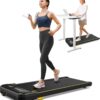 UREVO Walking pad, Under Desk Treadmill for Home Office, Portable Desk Treadmill with Double Shock Absorption Remote Control LED Display, 265 Lb Capacity