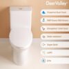 DeerValley Symmetry One Piece Toilet, Dual Flush 1.1/1.6 GPF Elongated Standard Toilet for Bathroom, Toilets with Comfortable Seat Height (Seat Included) (White)