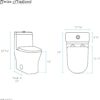 Swiss Madison SM-1T257 Sublime II Compact 24" Length One Piece Toilet Dual Flush 1.1/1.6 GPF with Side Holes, Glossy White
