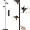 LED Floor Lamp, 36W Modern Floor Lamp with Remote & Touch Control, 4 Color Temperatures, Standing Lamp with 3 Rotatable Lights, Floor Lamps for Living Room, Bedroom, Office