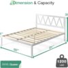 Novilla Queen Bed Frame with Headboard, Metal Platform Bed Frame, Wood Slat Support, Heavy Duty, No Box Spring Needed, Easy Assembly, White