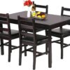 FDW Kitchen Table and Chairs for 4 Dining Room Table Set,Wood Elegant Kitchen Sets for Small Space,Dark Brown