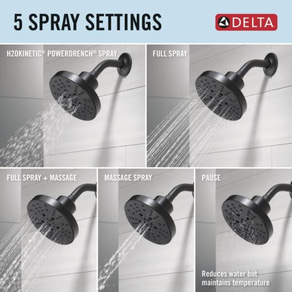 DELTA 142749-BL Nicoli Tub Shower, Matte Black