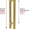 12-inch/304 Stainless Steel Sliding Barn Door Handle, H-Shaped Commercial Push-Pull Glass Long Door Handle Double-Sided，Modern Shower Door Handle,Gold (Gold, 12inch/30cm)