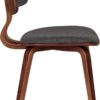 Armen Living Jaguar Dining Chair in Charcoal Fabric and Walnut Wood Finish,Charcoal/Walnut Finish 20D x 18W x 29H in