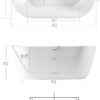 FerdY Bali 55" Acrylic Freestanding Bathtub, Gracefully Shaped Freestanding Soaking Bathtub, Glossy White cUPC Certified, Toe-Tap Chrome Drain and Classic Slotted Overflow Included