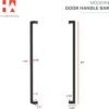 Modern Contemporary Long Stainless Steel Push Pull Door Handle for Home Entrance Glass Shower Wooden Barn & Office Store Shop Doors