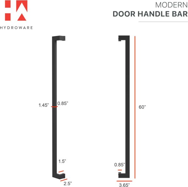Modern Contemporary Long Stainless Steel Push Pull Door Handle for Home Entrance Glass Shower Wooden Barn & Office Store Shop Doors