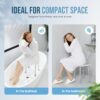 OasisSpace Shower Chair, Adjustable Bath Stool Chair for Inside Shower - Tool Free Anti-Slip Bench Bathtub Stool Seat with Durable Aluminum Legs for Elderly, Senior, Handicap & Disabled