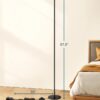 DEWENWILS LED Corner Floor Lamp, Set of 2 Modern Dimmable Mood Floor Light, 57.5" Minimalist Standing Tall Lamp for Living Room, Bedroom, Office, 3000K Warm White Light (Black)