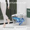 EPLO Smart Toilet,One Piece Bidet Toilet for Bathrooms,Modern Elongated Toilet with Warm Water,Dual Auto Flush,Foot Sensor Operation,Heated Bidet Seat,Electric Tankless Toilets with LED Display E16