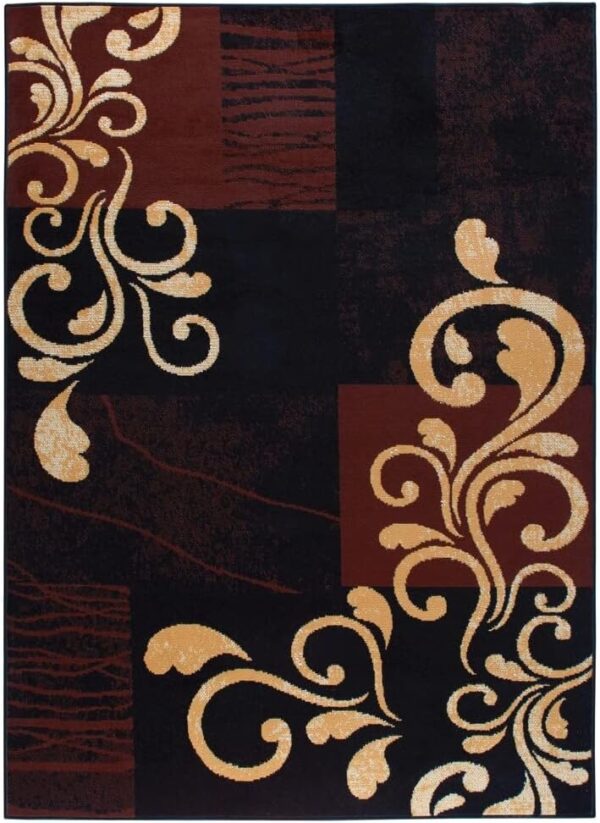Home Dynamix Nile Modern Area Rug 2x7 Ebony Swirl