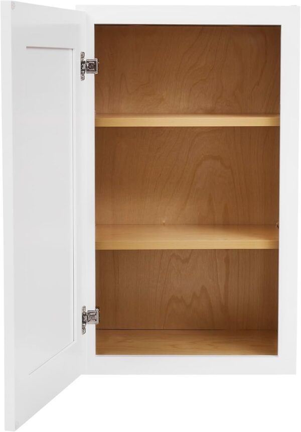 White Shaker Wall Cabinet - Ready to Assemble, Perfect for Kitchen, Laundry, and Bathroom Storage - 18" W x 30" H x 12" D