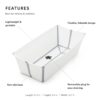 61pU0C3UvlL._SL1500_.jpg Stokke Flexi Bath X-Large, White - 31.5 x 15.7 x 9.4 in - Best for Infants & Toddlers - Lightweight, Foldable & Easy to Store - Convenient to Use at Home or Traveling