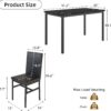 Dining Table Set for 6 - Kitchen Table Chairs Set,Faux Marble Kitchen Table,PU Leather Chairs,Kitchen Table Chairs Set for Dining Room,Small Apartment (Black 1+6)