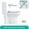 Fine Fixtures Modern One-Piece Toilet, High-Efficiency Dual Flush System, Compact Space-Saver Design, Round Toilet Seat, Standard 10" Rough-In