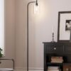 addlon Floor Lamps for Living Room Bright Lighting with Glass lampshade, Modern Bright Floor Lamp with LED Bulbs Industrial Standing lamp for beroom, Tall Pole Lamps Office - Black