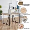 Dining Table Set for 4, Modern 55'' Wood Dining Table, Fabric Dining Chairs 4,Table and Chairs Set of 4,Ideal for Kitchen Dining Room