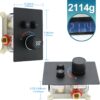 Solid Brass Shower Mixer Valve, Concealed 2 Way Outlet LED Digital Display Diverter Valve, Can Use All Options at A Time Black