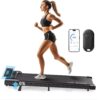 YHR Incline Walking Pad 3 in 1 Under Desk Treadmill, 2.5HP Low Noise Walking Treadmill, Portable Jogging Running Machine for Home Office, APP Remote Control, LED Display, Installation Free