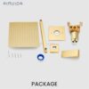 Airuida Shower Faucet Set Shower Trim Kit with Female Thread Rough-in Valve Single Function Shower Head and Handle set Rainfall Shower System with Long Shower Arm 10 Inch Shower Head Brushed Gold