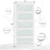 SmartStandard 32 x 84 in Glass Barn Door with 6FT Sliding Hardware Kit & Handle, Pre-Drilled Ready to Assemble, Waterproof PVC Coating, White, 5-Panel Glass