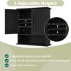 Smuxee Black Bathroom Cabinet Wall Mounted, Small Bathroom Medicine Cabinet with 2 Door Adjustable Shelves, Bathroom Wall Cabinet Over Toilet for Laundry Room Kitchen