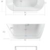 FerdY Bali 59" Acrylic Freestanding Bathtub, Gracefully Shaped Freestanding Soaking Bathtub with Brushed Nickel Drain & Minimalist Linear Design Overflow, Glossy White, cUPC Certified