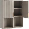 Besiter Fluted Bathroom Wall Cabinet Over The Toilet Storage, 23"x 29" Medicine Cabinet with Adjustable Shelf, Laundry Cabinet Wall Mounted and Kitchen Storage Cabinet(Modern Grey)