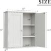 Shintenchi Bathroom Wall Mounted Cabinet,Medicine Cabinet with 2 Door, Bathroom Storage Cabinet Over The Toilet,Space Saving Storage Cabinet with 3-Tier Shelves,White