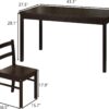 5-Piece Solid Wood Indoor Modern Rectangular Dining Table Set for 4,Table and 4 Solid Wood Dining Chairs for Kitchen,Bar,Living Room,Breakfast Nook, Chocolate