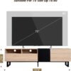 Modern TV Stand with 3 Cabinets & Open Shelves, Minimalist Wooden Entertainment Center for TVs Up to 80”, Sturdy TV Console for Living Room Bedroom Decor (Wood)