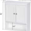 Spirich Bathroom Cabinet Wall Mounted with Doors, Wood Hanging Cabinet with Doors and Shelves Over The Toilet, Bathroom Wall Cabinet White